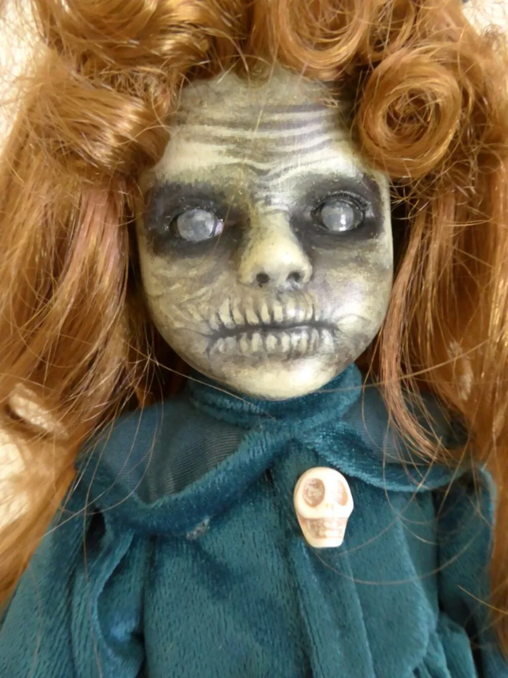 OOAK 13” ZOMBIE HORROR UNDEAD PORCELAIN DOLL PROP ODDITY HALLOWEEN